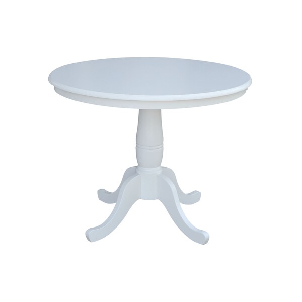 International Concepts Round 36 in Round Top Pedestal Table, 28.9 inH, White, 36 W, 36 L, 29.1 in H, Wood, White K08-36RT - main